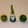 Felted Christmas decorations - baubles and a gnome
