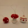 Felted Christmas decorations - baubles and a mushroom