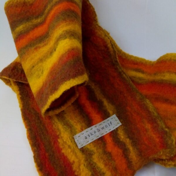 Orange/yellow felted scarf